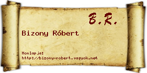 Bizony Róbert névjegykártya